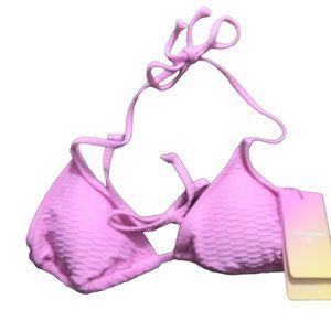 Women's Textured Triangle Bikini Top - Stoney Clover Lane x Target Pink Size XS